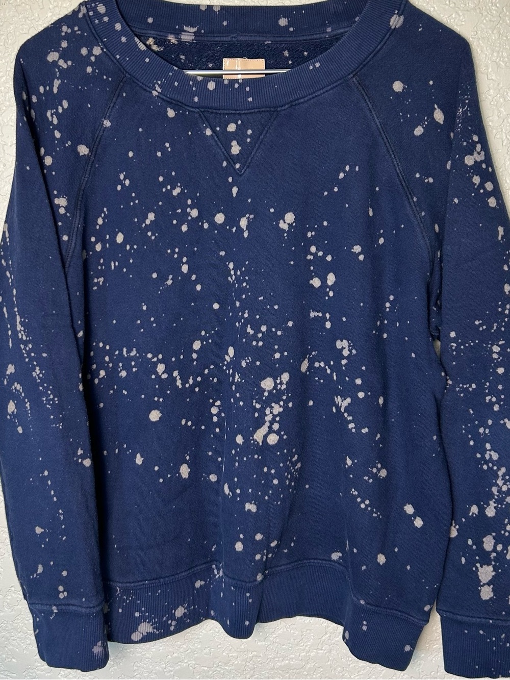 MOTHER Crewneck Sweatshirt Raglan Acid Wash Splatter